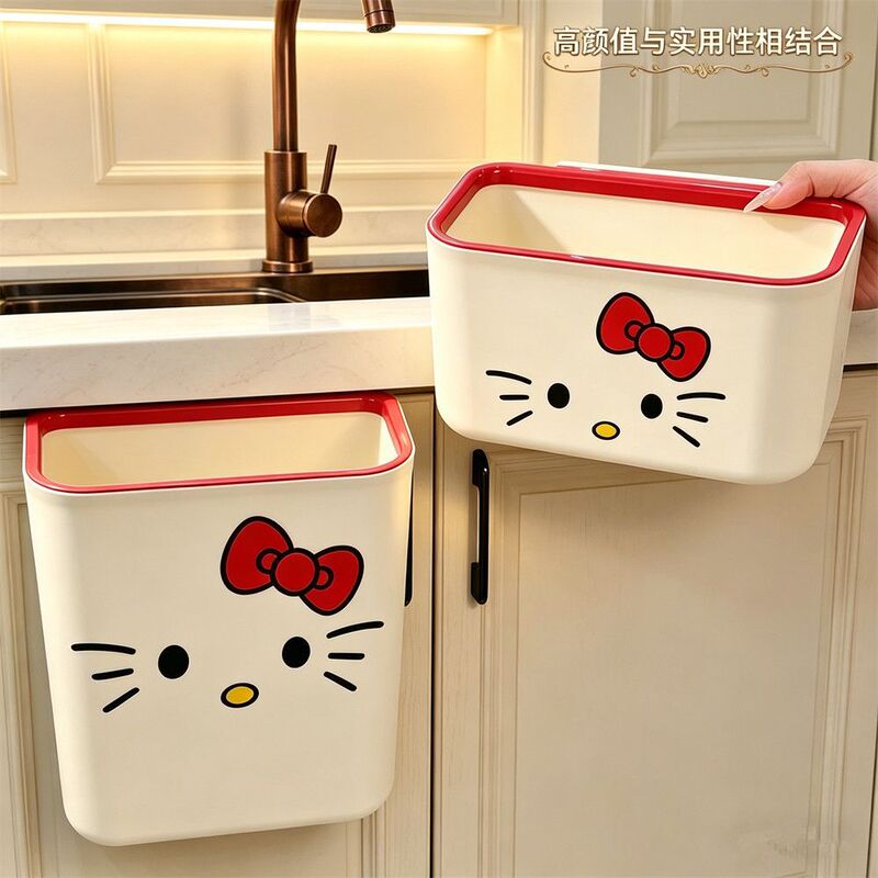 Wall-Mounted Kitchen Trash Can, Hanging Cabinet Door Food Waste Bin, Large Capacity, No Lid, for Home Use