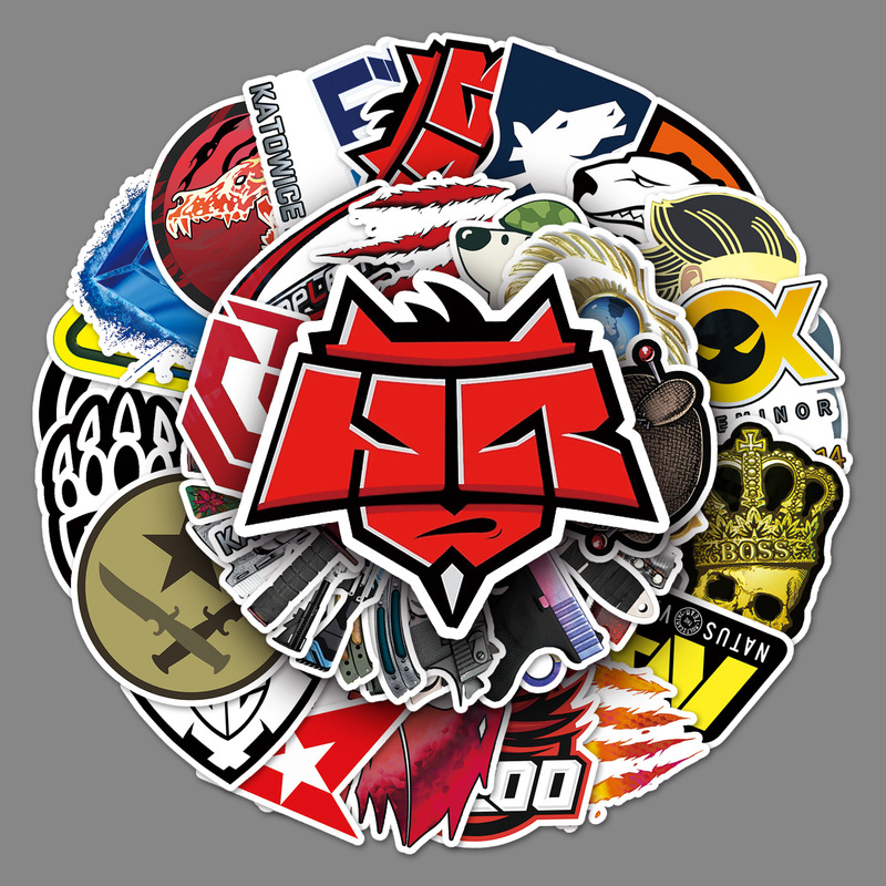 52 CS GO graffiti personality cross-border game goo card hand account DIY skateboard cup luggage sticker waterproof