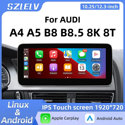 Suitable for Audi A4 A5 B8 Android car DVD navigation all-in-one machine with wireless Carplay and large screen playback (DVD Navigation)