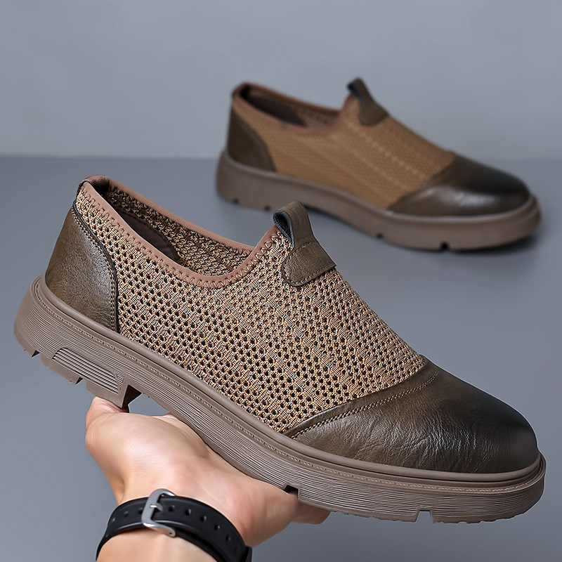 Men's Shoes Summer Breathable Thin Hollow Mesh Shoes Sandals Casual Mesh Mesh Hole Trendy Shoes Beach Sports Shoes