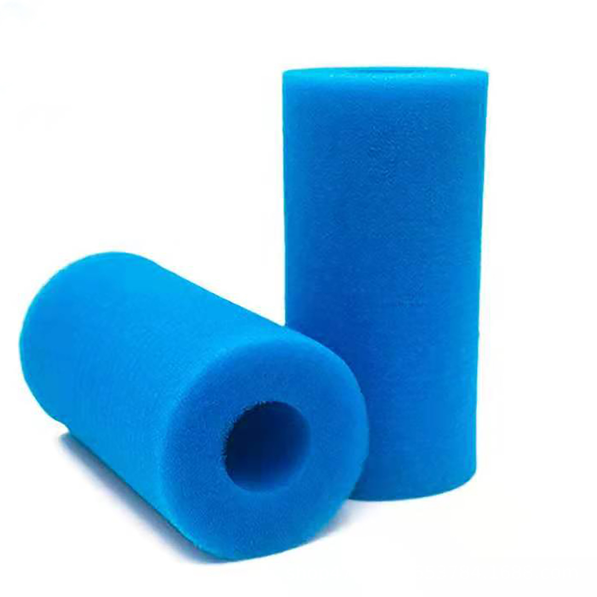 厂家供应蓝色游泳池过滤海绵管100*200海绵柱同心圆柱白黑爆破棉