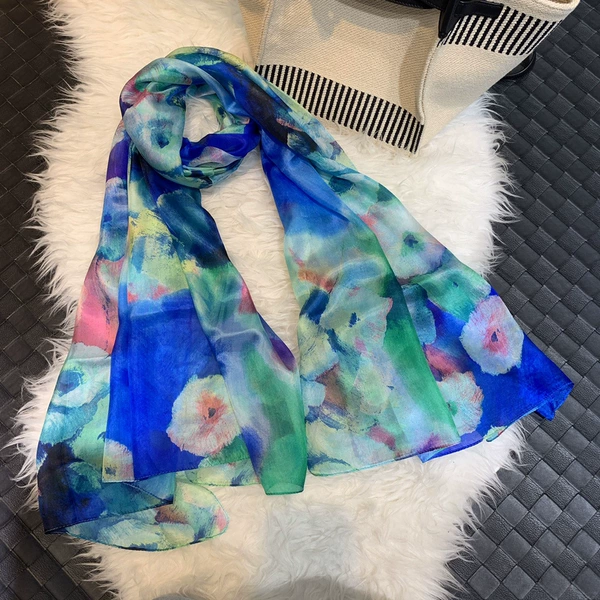 Blue, with gem, flowered