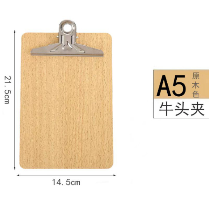 Clip de madera gruesa a4 tablero de carpetas tablero de escritura a5 tablero de contraplaca de papel suministros de oficina colgando carpetas al por mayor