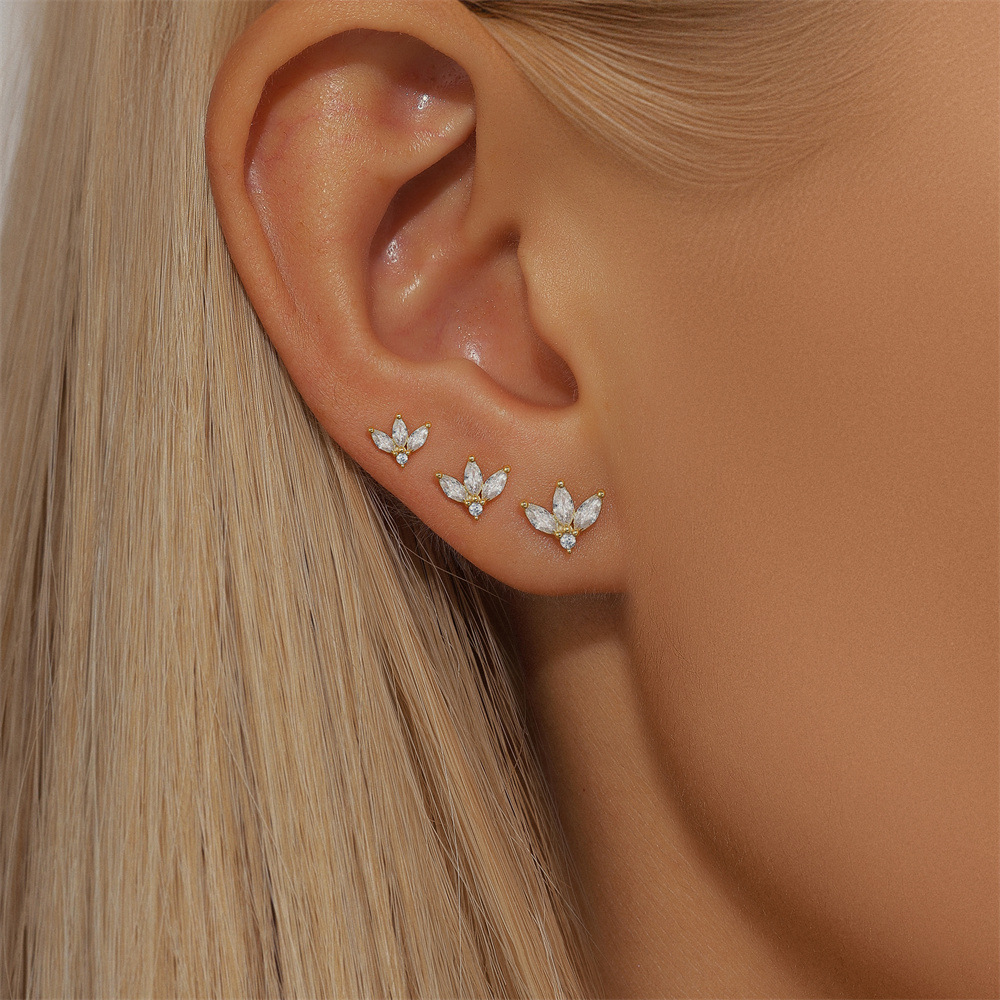 5g Weight 925 Sterling Silver Ear Needle Material Zircon Inlay Material Ear Studs Classification 3 Pieces, 4 Pieces Quantity Holiday, Travel, Daily Occasion 925 Sterling Silver Material Geometric Pattern Women's Gender Plating Design Simple Style Style 3 Pieces 4 Pieces 925 Sterling Silver Zircon Geometric Ear Studs 6