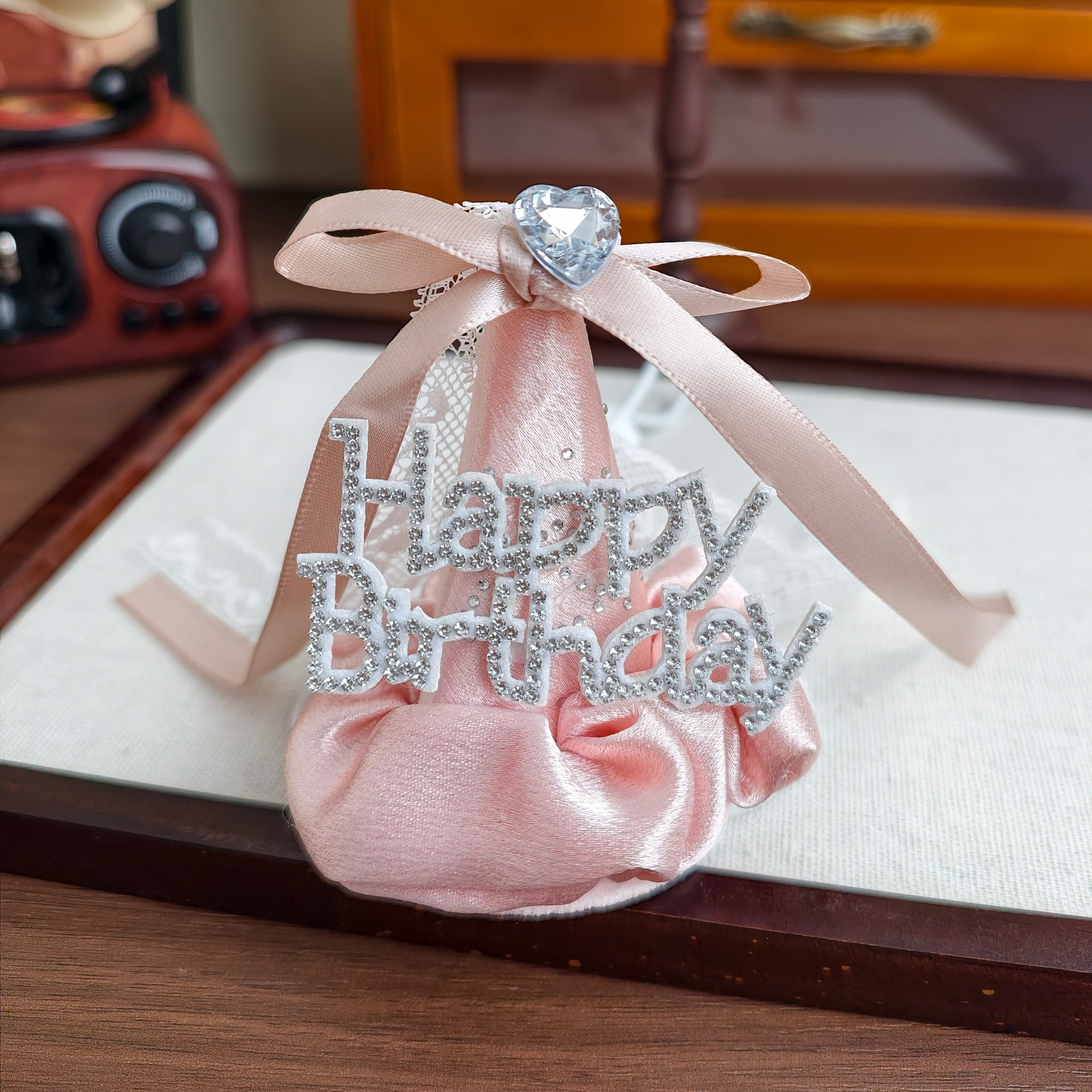 Cumpleaños de gato vestido sombrero mascota perro fiesta de cumpleaños princesa viento conjunto de diamantes collar de perro pequeño y mediano image 8