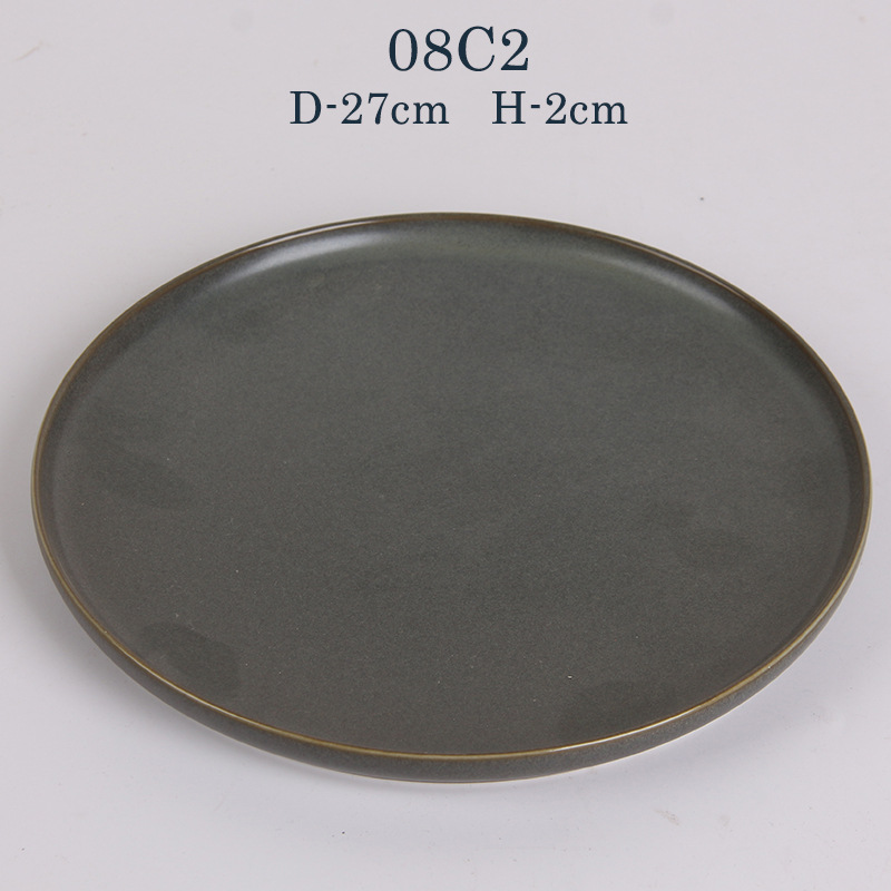 Asa Comercio exterior profundo y superficial placa redonda de cerámica Hotel hogar plato de cerámica plato de fruta ensalada placa occidental Placa de carne