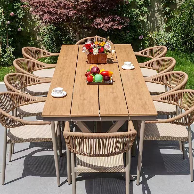 Nairui Outdoor Tables and Chairs Balcony Rattan Patio Plastic Wood Tables Leisure Chairs Open-Air Hotel and Homestay Set Waterproof and Sun-Resistant Nairui Outdoor Tables and Chairs Balcony Rattan Patio Plastic Wood Tables Leisure Chairs Open-Air Hotel and Homestay Set Waterproof and Sun-Resistant