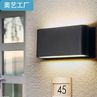Charging treasure wall lamp LED simple modern waterproof wall lamp bedside creative up and down luminous aluminum lamp manufacturers wholesale