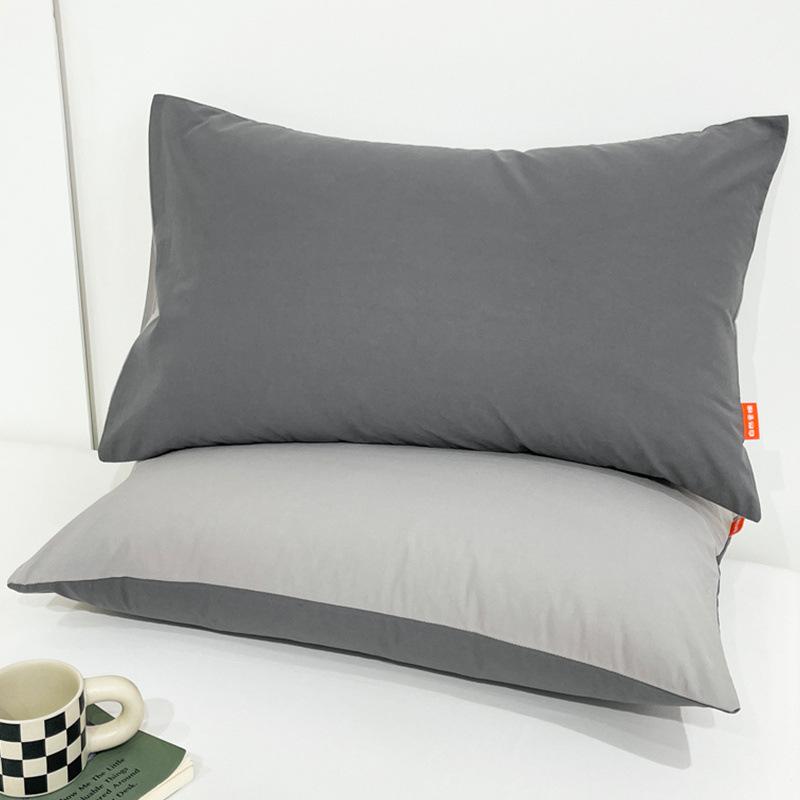 Funda de almohada de color sólido Funda de almohada de algodón puro 48cmx74cm Un par de Funda interior de núcleo de almohada individual 40x60 para el hogar