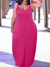 P 72333 Solid Color Pocket Maxi Dress ��ɫ�ڴ��Lȹ �羳���l