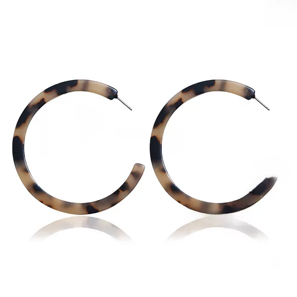 European and American Simple Fashion Creative Geometric Earrings Amazon Explosions Acrylic Acetic Plate Leopard C Earrings