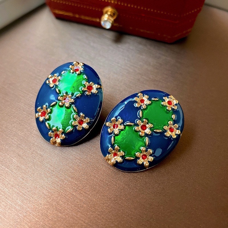 中古vintage复古花朵耳环轻奢高级感流苏耳钉设计感百搭耳饰批发|undefined