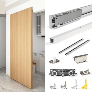Ghost Door Invisible Track Hoist Wheel Hardware Accessories Sliding Sliding Door Two-Way Buffer Trackless Wooden Door Hoist Wheel Pulley