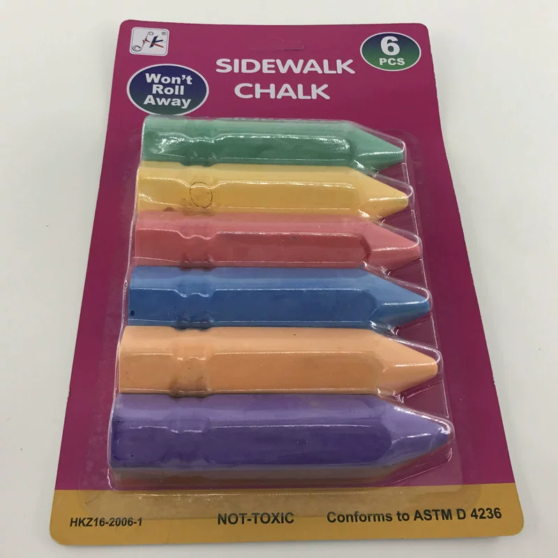 Hexagonal children's chalk, crayons dust-free, 6 pieces