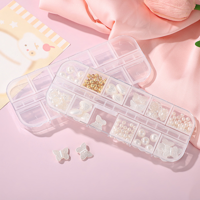 12 grid transparent compartment plastic box home nail jewelry storage box medicine capsule sealed packaging box 12 grid transparent compartment plastic box home nail jewelry storage box medicine capsule sealed packaging box