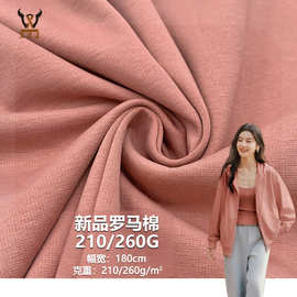 新品罗马棉210/260G  cvc棉涤弹力针织面料 T恤汗布连衣裙家居服
