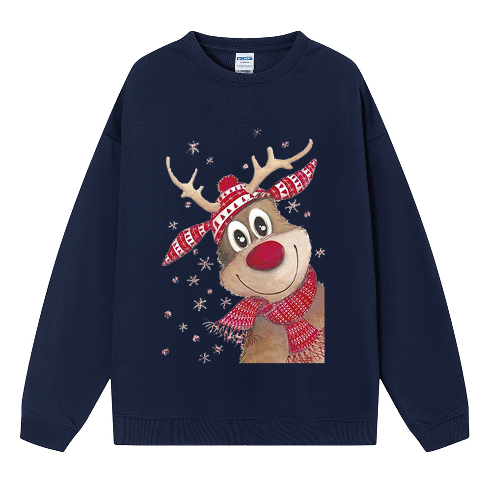 Unisex Hoodies Long Sleeve Printing Christmas Elk display picture 4