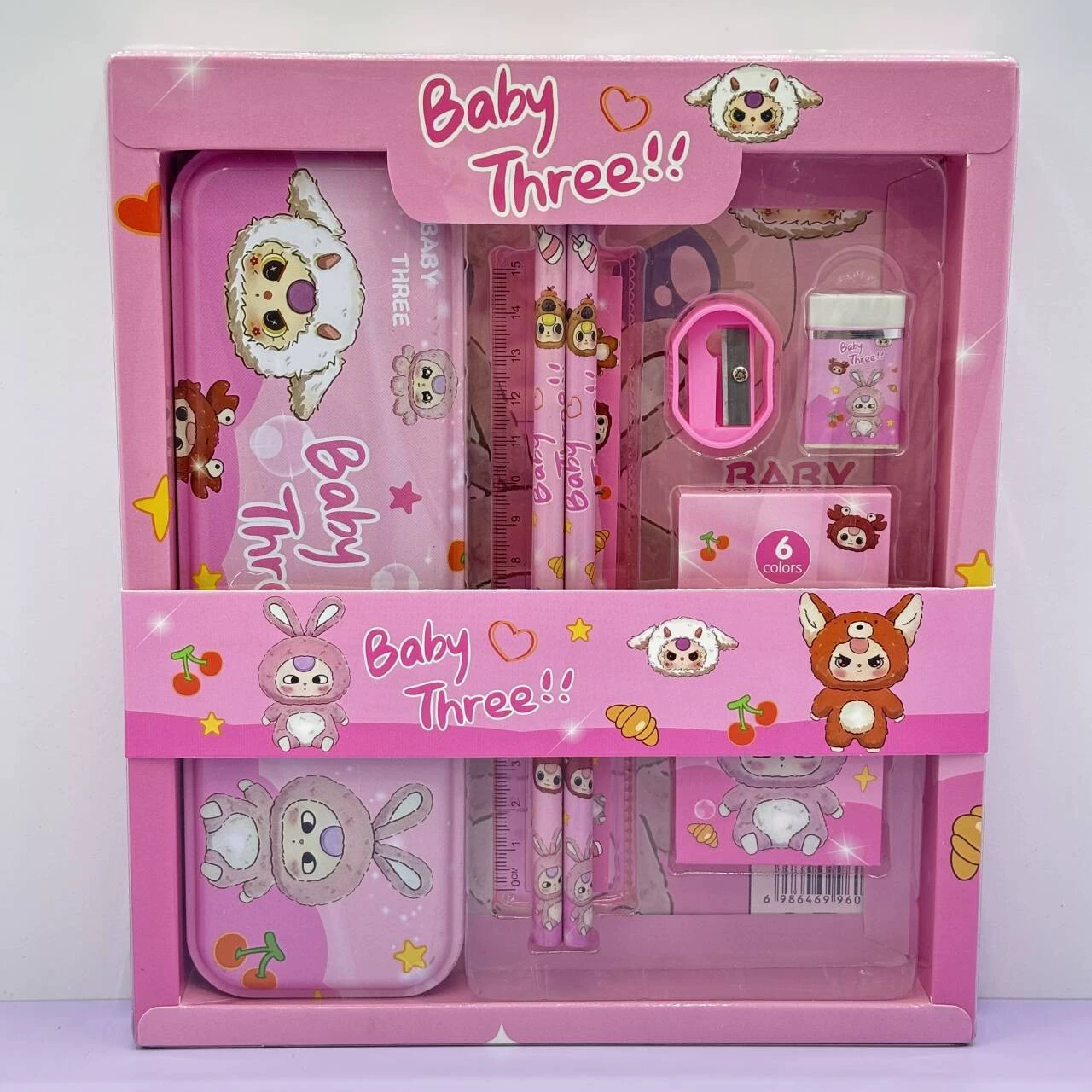 Stationery for students, set, pencil case, crayons for kindergarten