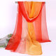 Gradient Silk Scarf Women's Summer Scarf Shawl Thin All-match Body Dance Long Georgette Small Long Scarf