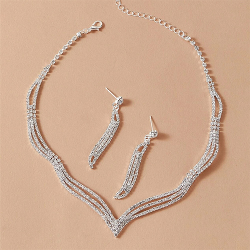 Southeast Asia Bridal Wedding Vintage Dress Necklace Earring Set Elegant Dinner Banquet Accessories 5990