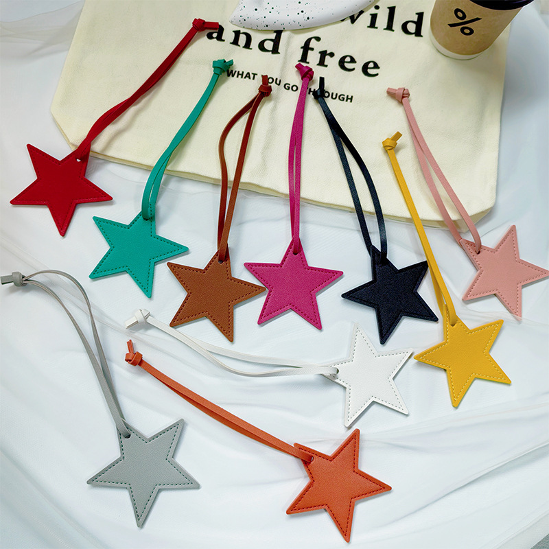 Simple Five-Pointed Star Bag Pendant, Star Leather Bag Pendant, Five-Pointed Star Bag Pendant for Women, Exquisite and High-End Feel Simple Five-Pointed Star Bag Pendant, Star Leather Bag Pendant, Five-Pointed Star Bag Pendant for Women, Exquisite and High-End Feel