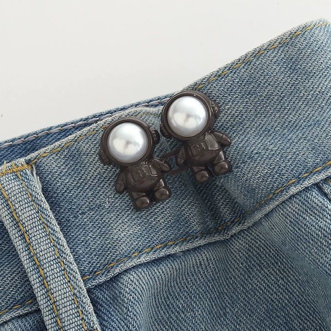 Nail-Free Removable Waist Buckle Pair, Flat-Bottom Seamless Buttons for Pants & Skirts, Assorted Designs