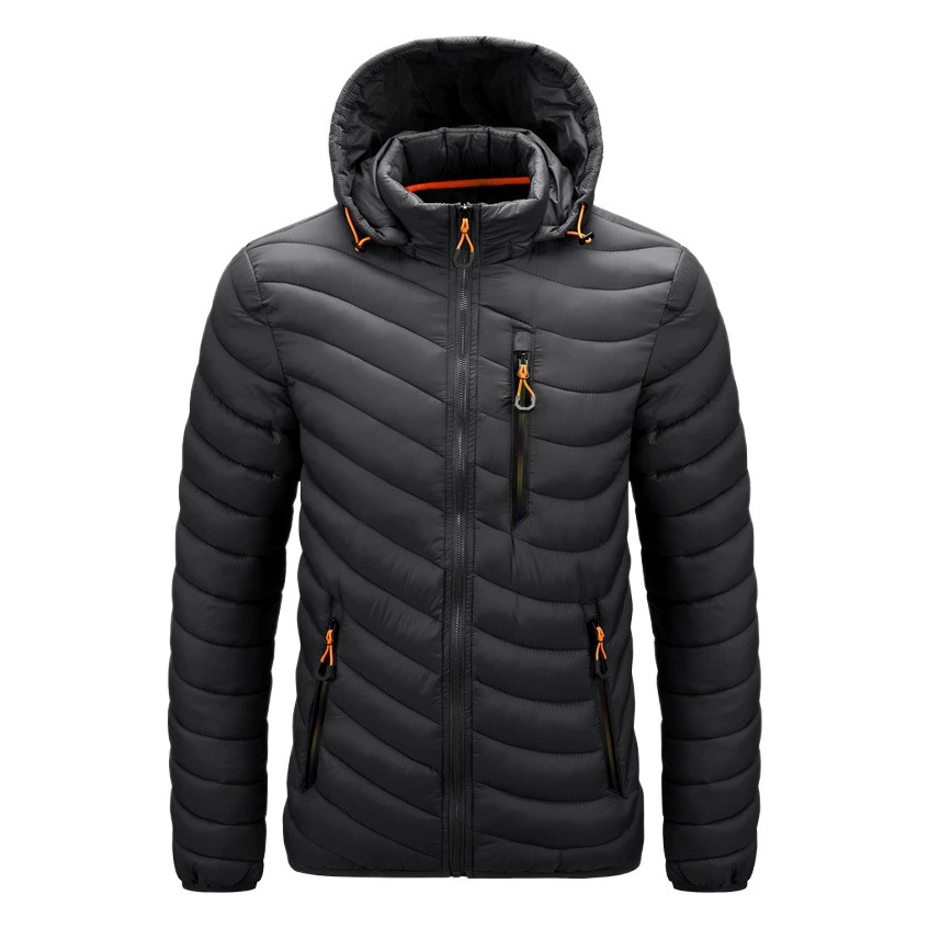 Трансграничная одежда с хлопковой подкладкой, мужская повседневная легкая мужская куртка с капюшоном, съемный хлопок, мужская куртка больших размеров на Amazon