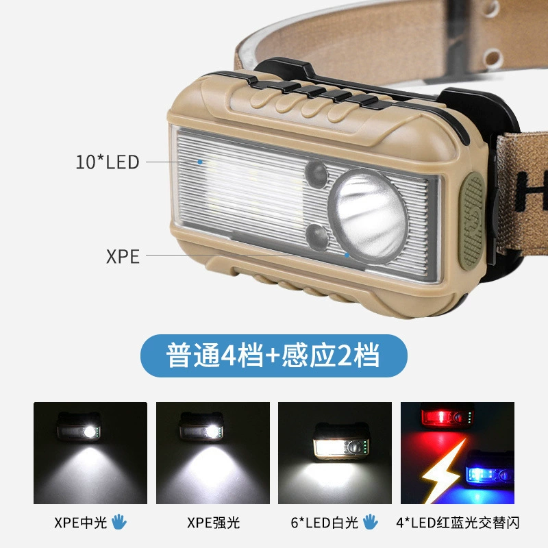 Cross-border XPE headlight multi-light source cob long battery life indicator magnetic suction hook induction headlight clamp work light