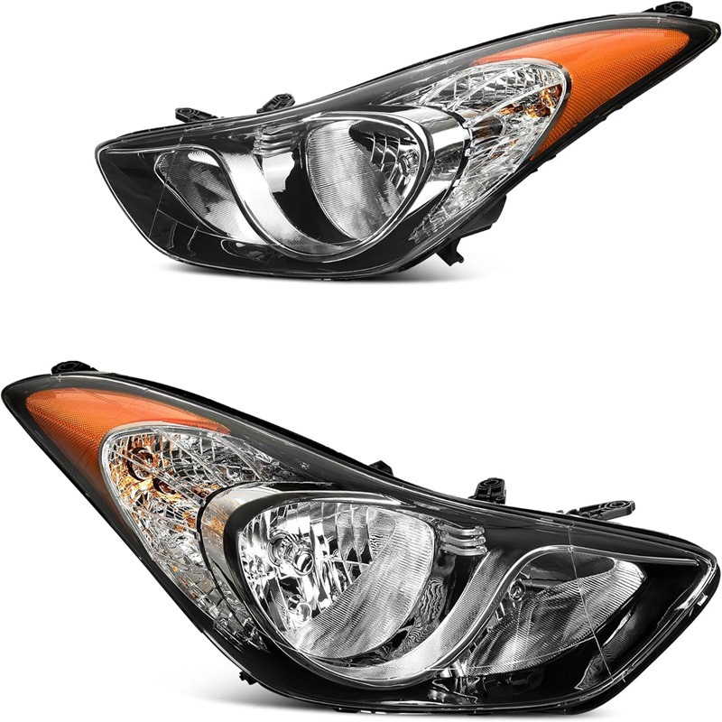 Faros Delanteros para Modelos Hyundai Elantra 11-13, Versión Estadounidense, Halógenos Originales Semi-ensamblados, Versión Galvanizada.