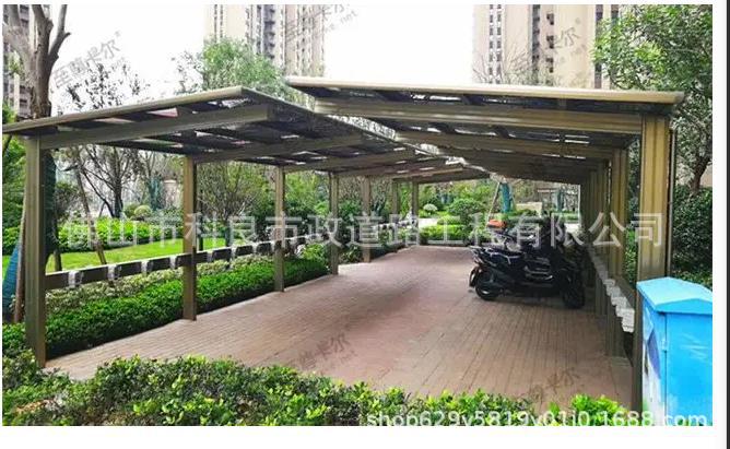 佛山厂家直销镀锌烤漆停车棚校园电动车遮阳棚