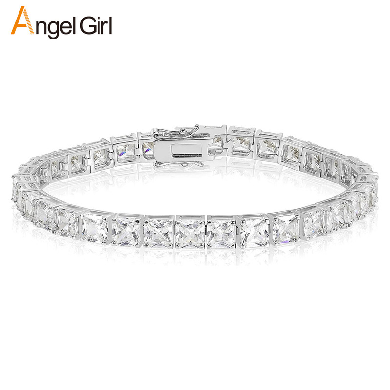 Copper inlaid zircon tennis bracelet 5mm * 5mm square fashion design luxury Amazon explosions factory wholesale