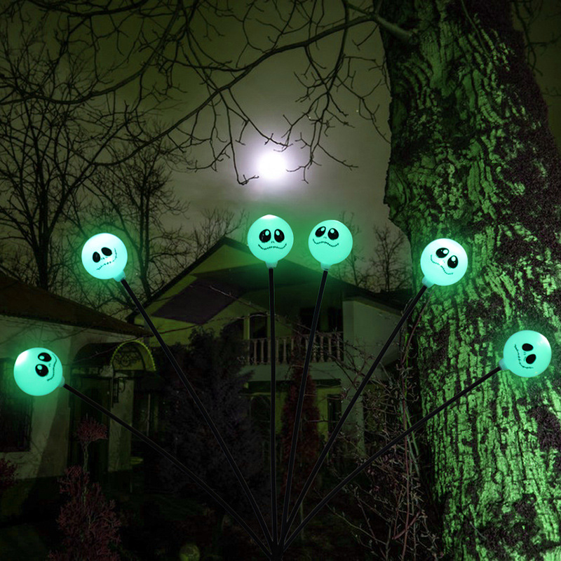 Lámpara LED solar de Halloween luminosa calabaza de cara fiesta al aire libre decoración de patio de atmósfera festiva string de lámparas