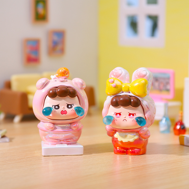 新しいかわいいハンドメイド泣き顔デイリー第 2 ブラインドボックスクリエイティブ樹脂デスクトップ車の装飾ホリデーギフト|undefined