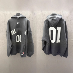 B's Paris バスケットボールユニフォーム 刺繍プリント ルーズスポーツ 長袖 フード付きスウェットシャツ 男女兼用 カップルトップジャケット