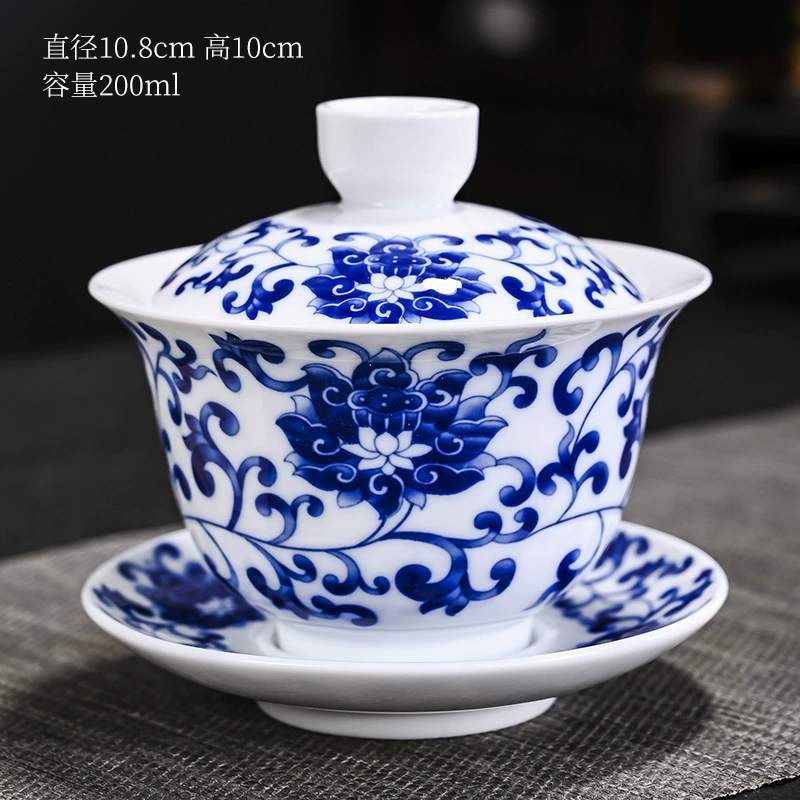 Blue and white ceramic tea cup, big tea set