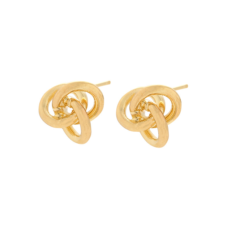 1 Pair Simple Style Knot Plating Copper Ear Studs display picture 5