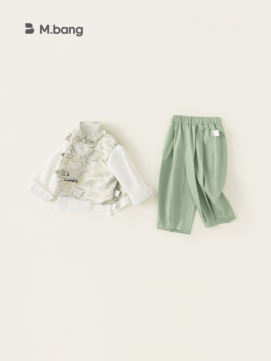 Youbao ropa para niños traje Hanfu para niños 2025 nuevo traje Tang de primavera y otoño para niños estilo nacional nuevo chaleco chino traje de tres piezas