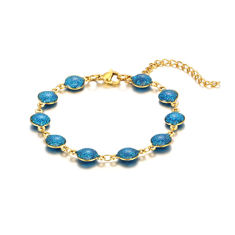 Moda europea y americana transfronteriza nueva Pulsera Rosa de acero inoxidable pulsera versátil de alto grado chapado en oro de 18 quilates pulsera de moda para mujer