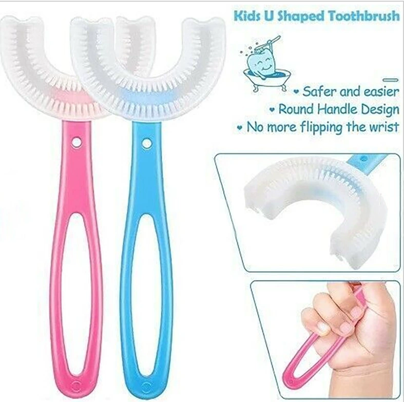 Детский очиститель зубов полости рта Очиститель зубов Ленивая зубная щетка Детская U-образная зубная щетка Руководство для младенцев