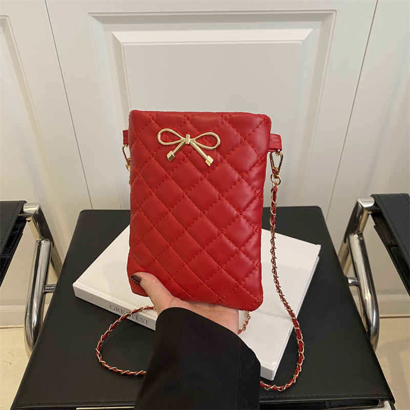 Autumn Popular Bow Small Square Bag Women's 2025 New Fashion Trend Crossbody Bag Niche Sweet Shoulder Bag