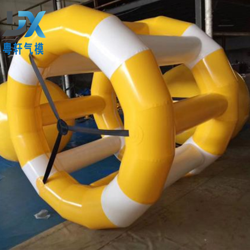 Inflatable water spinner climbing wall, inflatable triangular slide, inflatable boat, outdoor mobile floating water play toy