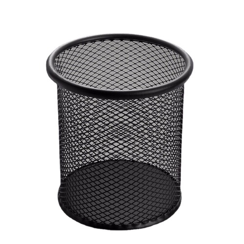 Round metal pen holder office desktop storage large multi-functional large capacity square black pen holder wholesale