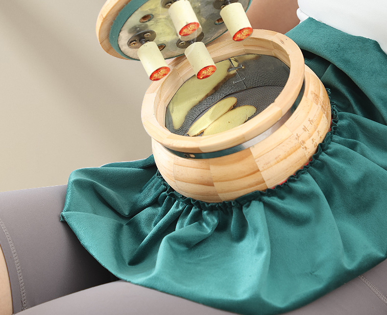 Moxibustion Jar Set for Navel and Abdomen Warming with 108 Aged Moxa Cones Rose Oil and Straps overview