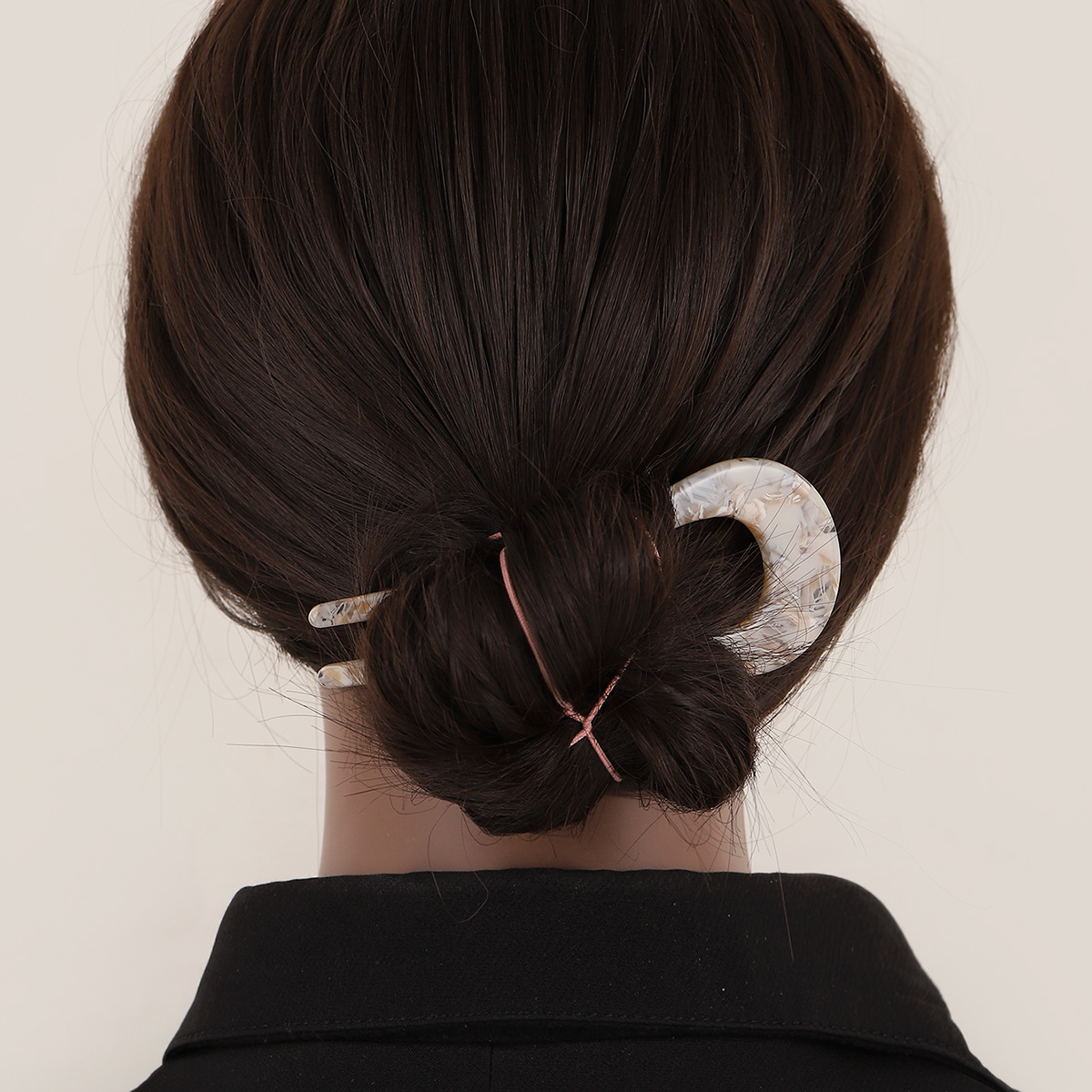 Accesorios para el cabello de estilo japonés de las mujeres simple updo elegante ins acetato de acrílico placa de la horquilla de la Cabeza trasera estampado de leopardo horquilla en forma de U