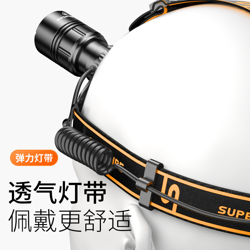 Shenhuo transfronterizo montado en la cabeza de largo alcance faro LED recargable zoom fuerte luz USB al aire libre pesca nocturna pesca faro al por mayor