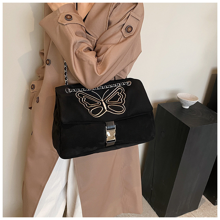 Nuova borsa a tracolla con catena monospalla di grande capacità, borsa da donna, borsa a tracolla con farfalla ricamata, borsa Maillard_voghion.com