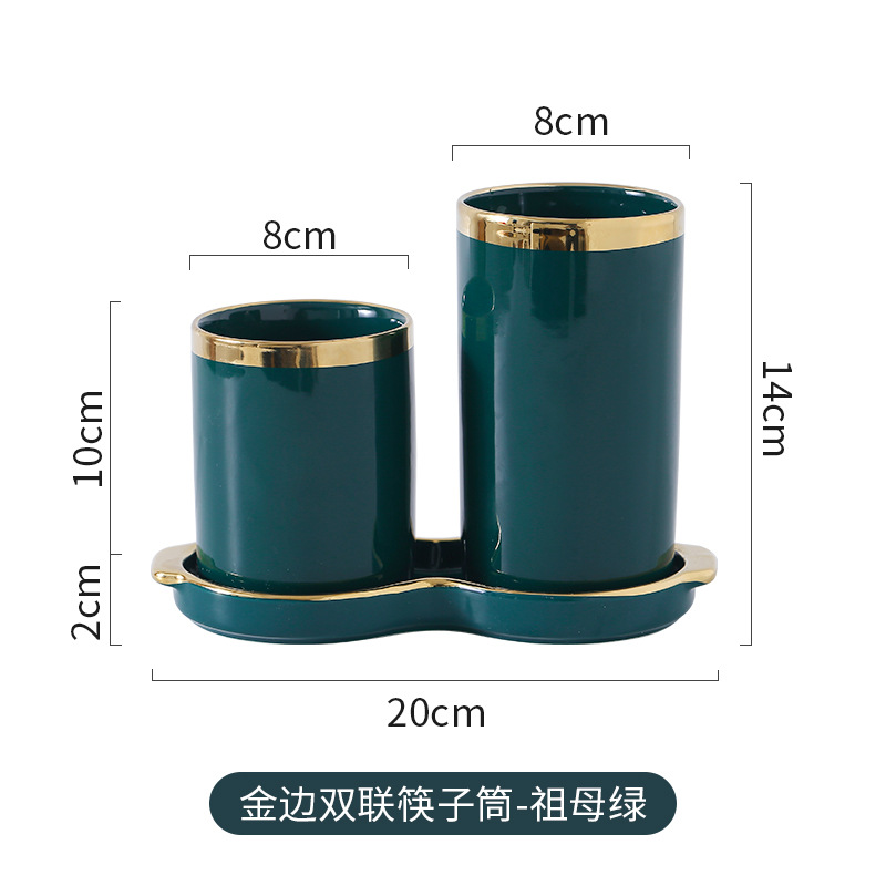 Luz de lujo palillos de cerámica titular Internet celebridad vajilla cuchillo y tenedor de almacenamiento cubo hogar cocina drenaje palillos jaula traje