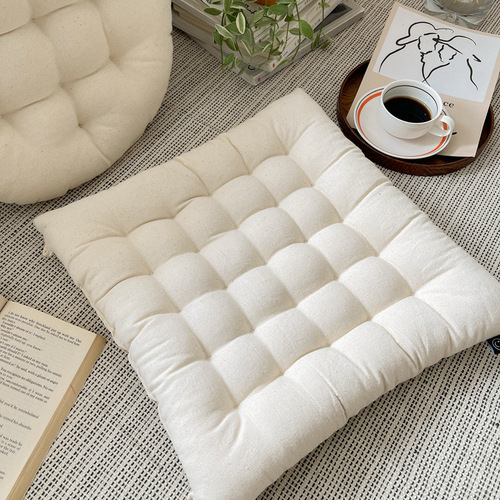 Japanese simple plain square cushion tatami futon round mat dining chair with strapable chair cushion