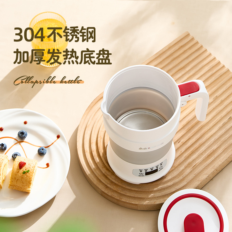 Zhigao plegable hervidor portátil Hervidor eléctrico hervidor de agua de temperatura constante mini viaje inteligente de silicona a prueba de secado hervidor de agua al por mayor