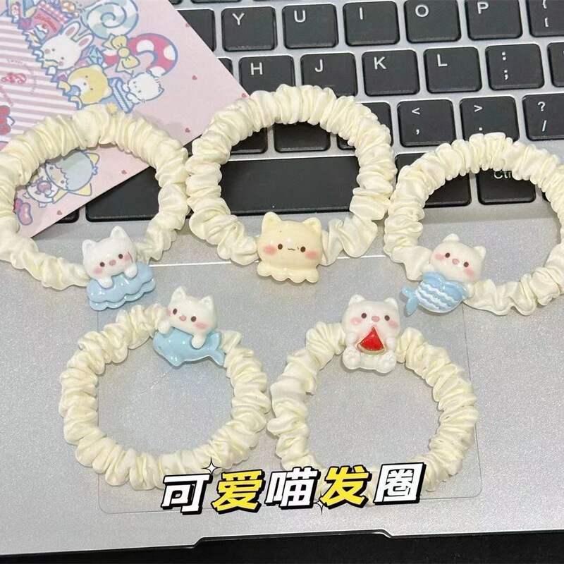 Cute cat hair band Simple ins girl head rope couple girlfriends bracelet small rubber band for boyfriend Mori hair rope Cute cat hair band Simple ins girl head rope couple girlfriends bracelet small rubber band for boyfriend Mori hair rope